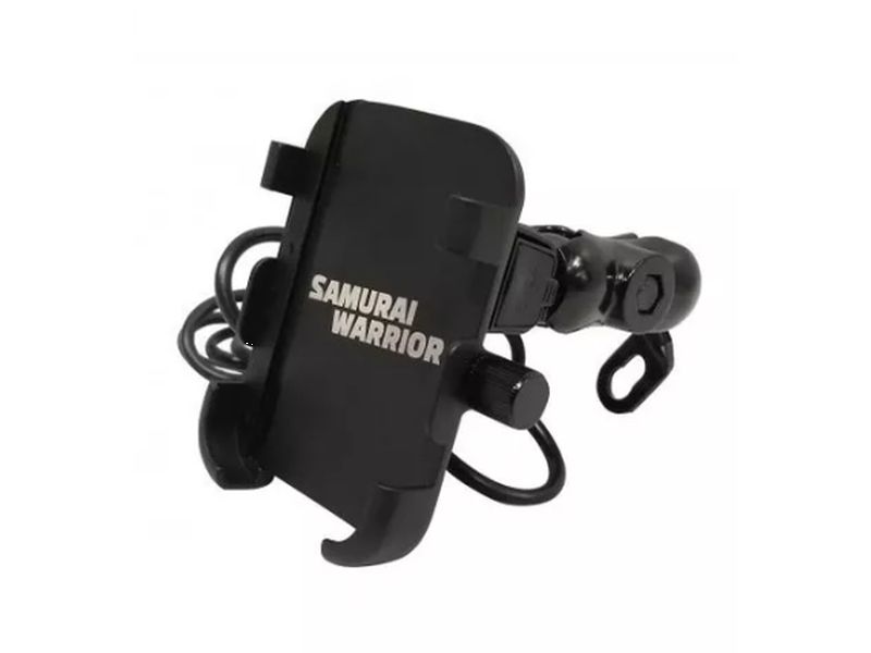 SAMURAI Soporte de celular ajustable con cargador al espejo
